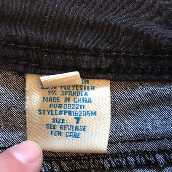 Paris Blues Black Denim Shorts NEW Size 7 Raw Frayed Hem Low Rise Shorty Shorts - Picture 10 of 10